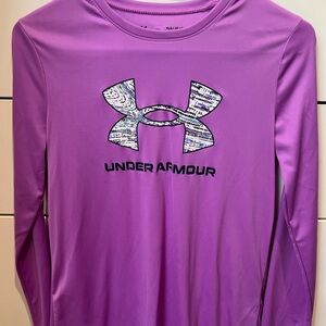 Under Armour Girls' UA Tech™ Big Logo Print Fill Long Sleeve Large